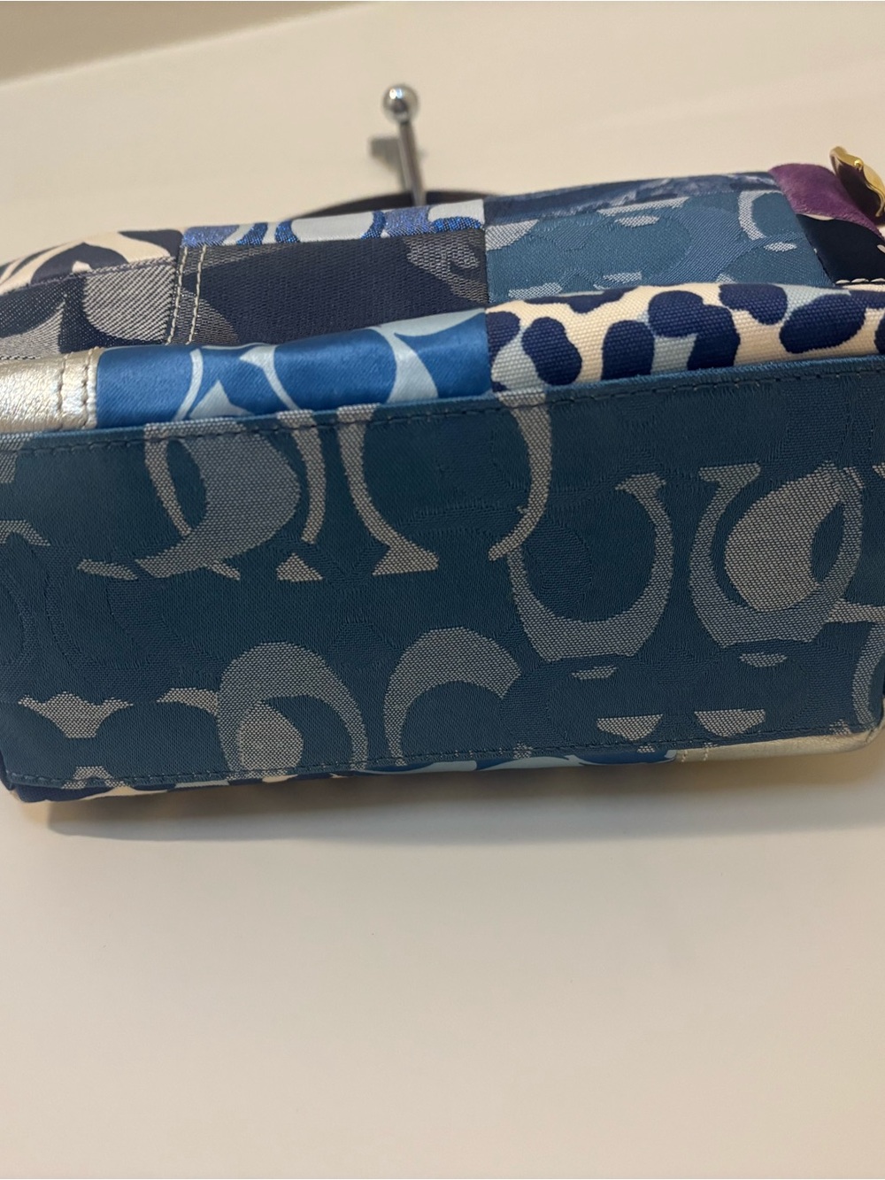 Coach Patchwork Mini Shoulder Bag in Blue and Purple - Picture 5 of 9